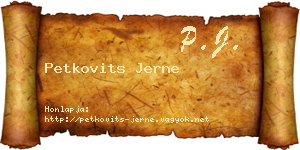 Petkovits Jerne névjegykártya